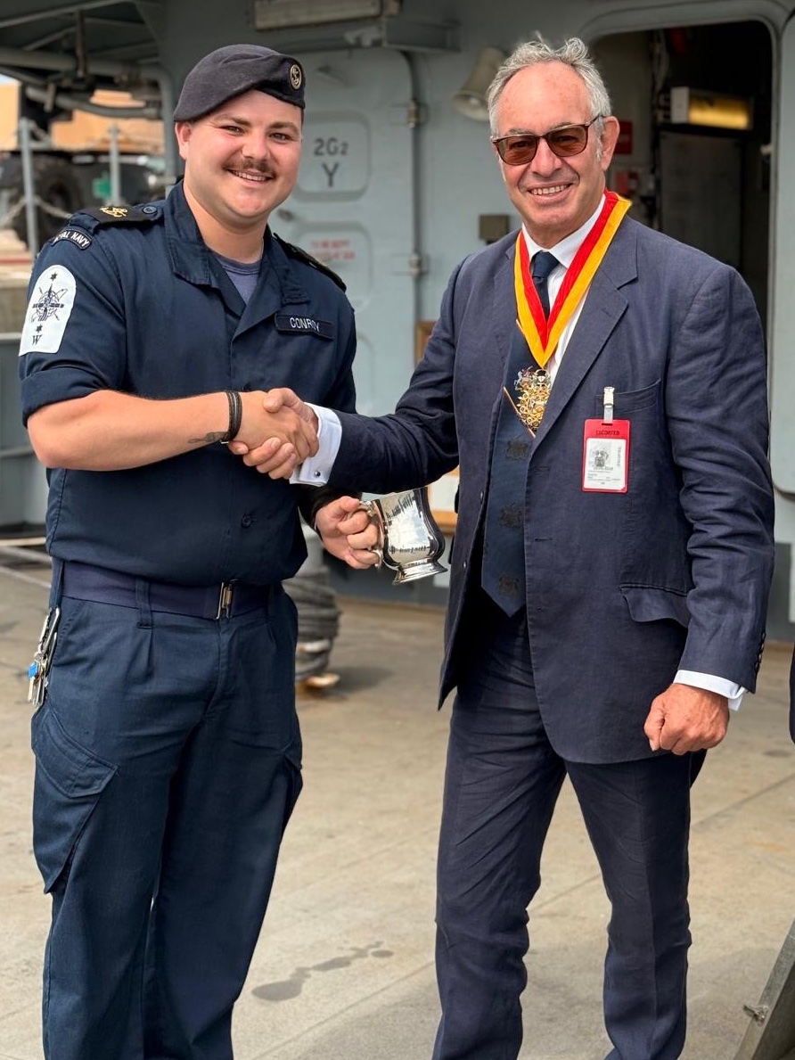 HMS Severn (@hmssevern) on Twitter photo It was a pleasure to welcome the Worshipful Company of Wheelwrights onboard last Friday to present the Captain’s Cup for Sailor of the Year to LET(WE) Cian Conroy for his exceptional efforts throughout the year. A fantastic day renewing our affiliation.
<a href="/WheelwrightsWC/">Worshipful Company of Wheelwrights</a> It was a pleasure to welcome the Worshipful Company of Wheelwrights onboard last Friday to present the Captain’s Cup for Sailor of the Year to LET(WE) Cian Conroy for his exceptional efforts throughout the year. A fantastic day renewing our affiliation.
<a href="/WheelwrightsWC/">Worshipful Company of Wheelwrights</a>