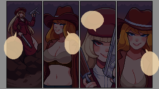 Eris (raising her gun, mockingly):
I'd like to see if this "cowgirl heroine" of the wilderness has what it takes to fight me.Don't let me down.

Lily:
A duel?Just be warned, don't think of me as one of your echo chimps - I'm not easily scared off.