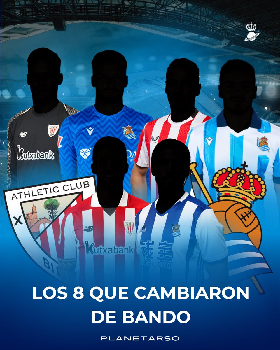 PlanetaRSO's tweet photo. Tras la incorporación de Robert #Navarro al #Athletic el futbolista catalán se suma a la lista de los jugadores, en activo, que han vivido las dos caras del derbi vasco.

A continuación te dejamos quiénes son los 8 futbolistas que han vestido los colores de nuestro máximo rival https://t.co/R4DncOwbXF