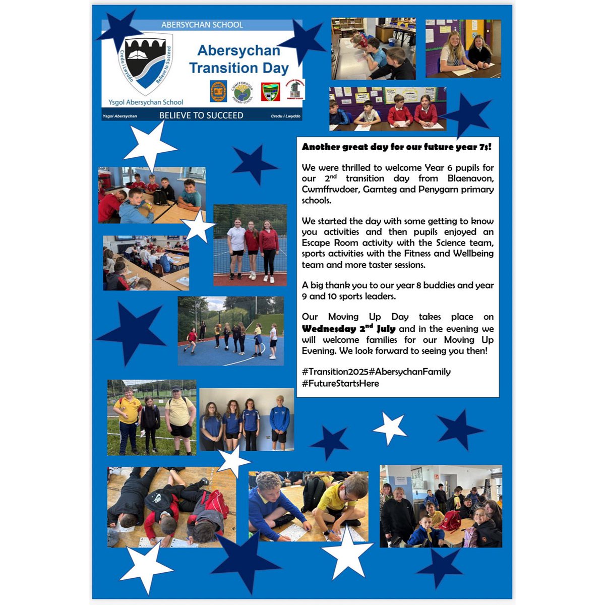 Abersychansch's tweet image. Another great day for our future Year 7’s 

#schooltransition #abersychanfamily #futurestartshere