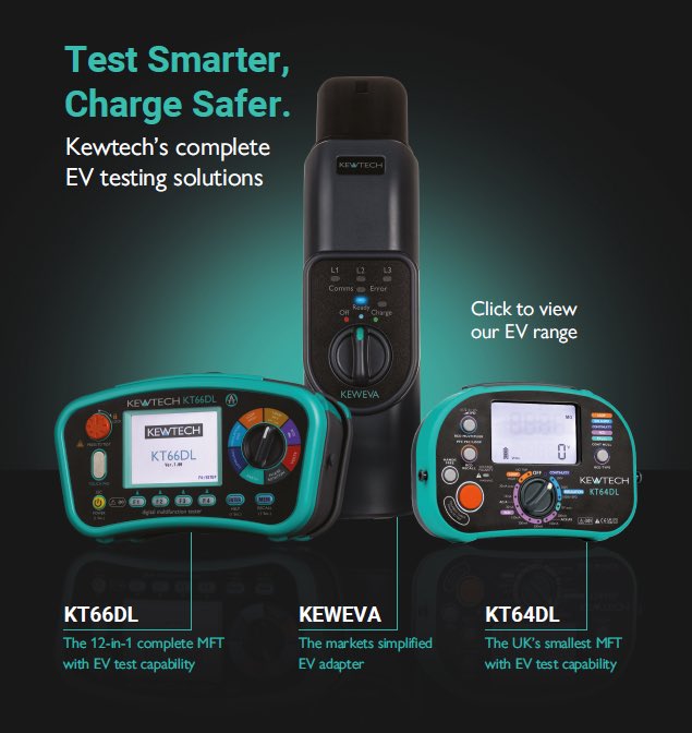 ⚡️ Test Smarter, Charge Safer.

Kewtech’s unrivalled EV testing range…for faster, simpler and safer testing of EV charging points. 

To find out more about Kewtech’s leading EV range, visit…kewtechcorp.com

#kewtech #kewtechcorp #ev #evtesting #evcharging #electrician