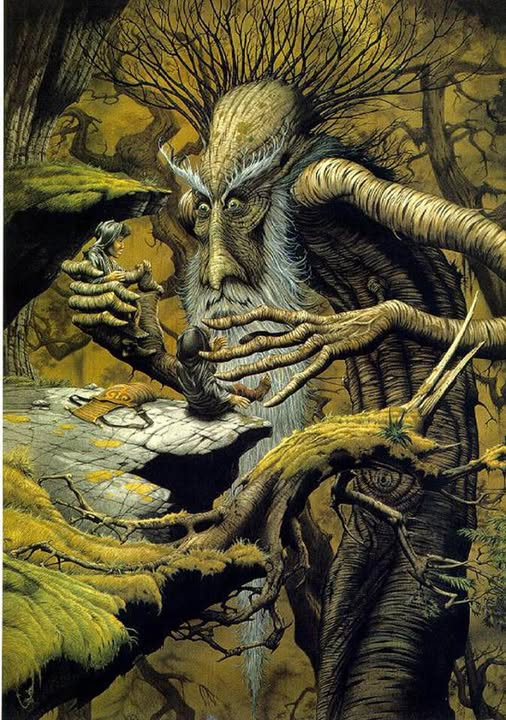 Rodney Matthews - Treebeard with Pip and Merry