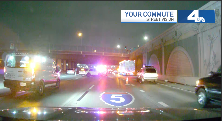 Fatal accident blocking several lanes in #BuenaPark SB 5 at Beach Blvd. Only the right lane is open. WATCH LIVE:nbclosangeles.com/watch/