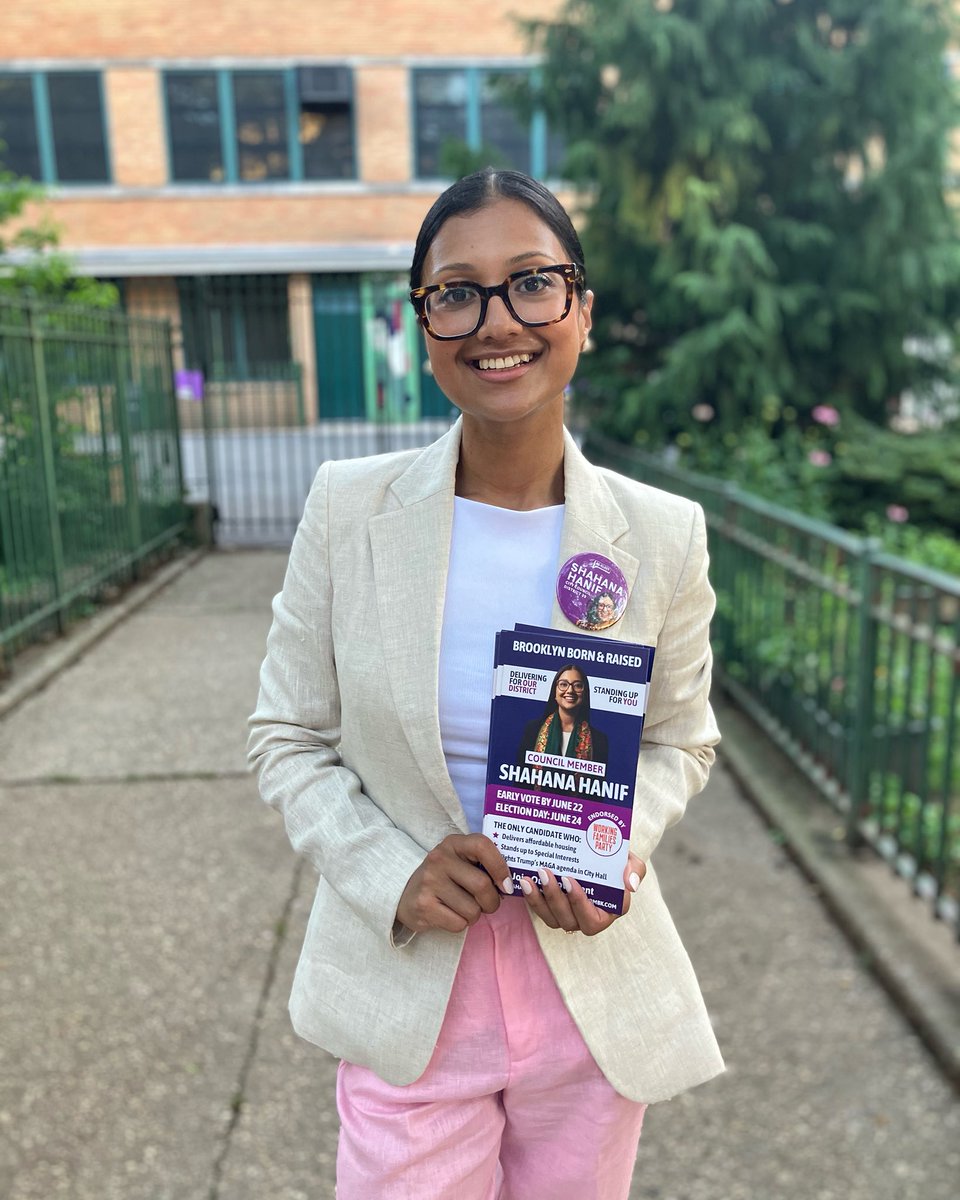 ShahanaFromBK's tweet photo. POLLS ARE OPEN! LET’S GO! I’ve been out here since 6 AM with the coalition that wins — @NYWFP, @PPGNYact, labor, @AOC, @bradlander, @ZohranKMamdani, @BKYoungDems, @newkingsdems, and so many more. Let’s bring it home! https://t.co/32LhYtRl6D