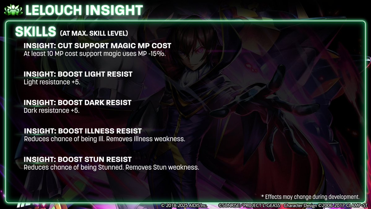 Check out Lelouch's abilities and skills in #LastCloudia after the unit gets Insight power-ups!

#LastCloudia x #geassp #Crossover