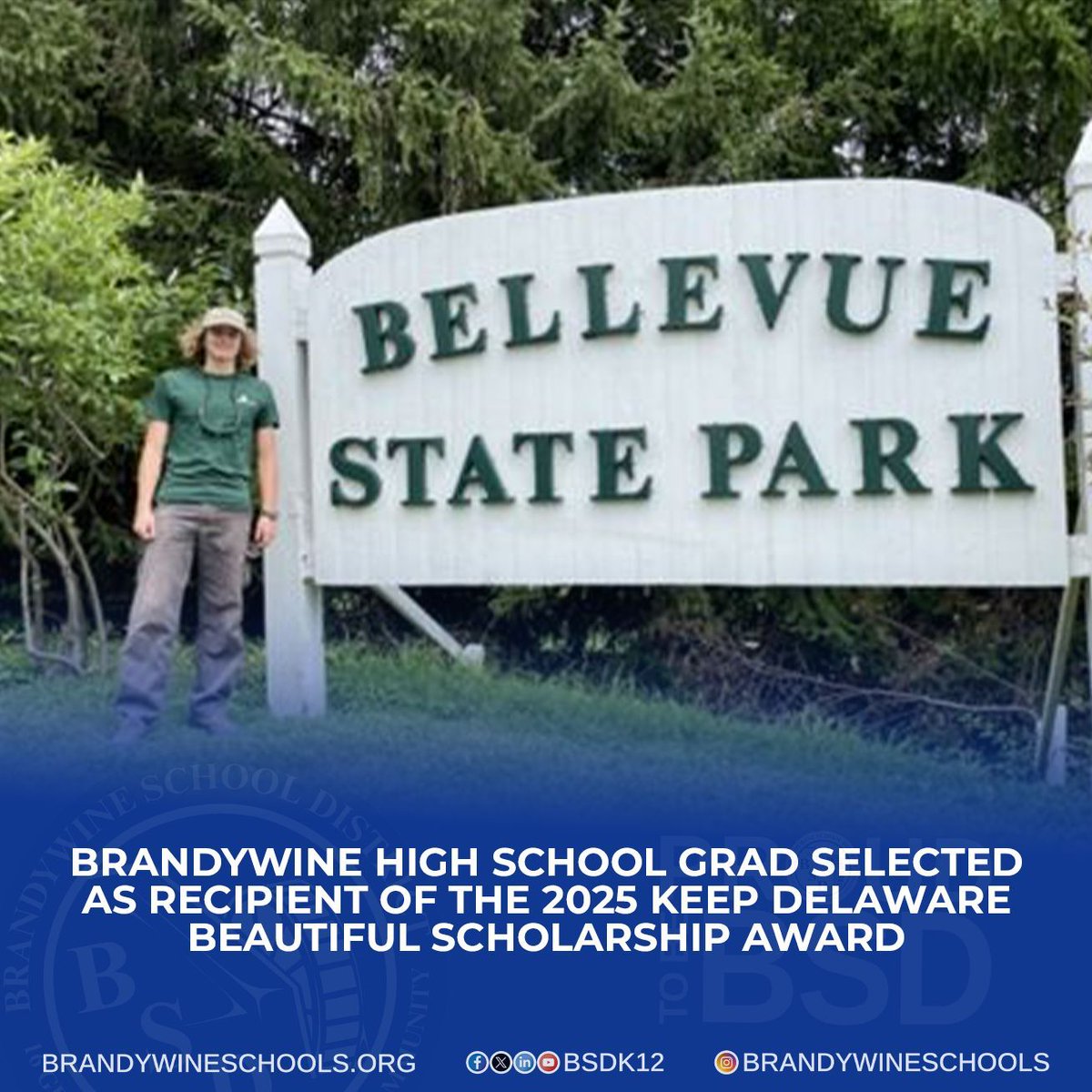 Brandywine High School Class of 2025 grad, Ethan Harrod, has been selected as the recipient of the 2025 Keep Delaware Beautiful Scholarship Award. Read more at bit.ly/3ZJHRvd #Proud2bBSD #StrongSchoolsStrongCommunity
