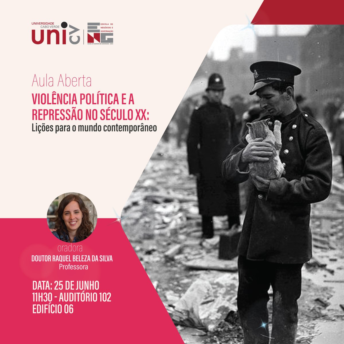Raquel da Silva (@raquelbpsilva) on Twitter photo As part of an academic mission under the Erasmus+ Program at the University of Cape Verde, I will give an Open Lecture on: “Political Violence and Repression in the 20th Century: Lessons for the Contemporary World”. All welcome (if, like me, you have the privilege of being here!) As part of an academic mission under the Erasmus+ Program at the University of Cape Verde, I will give an Open Lecture on: “Political Violence and Repression in the 20th Century: Lessons for the Contemporary World”. All welcome (if, like me, you have the privilege of being here!)