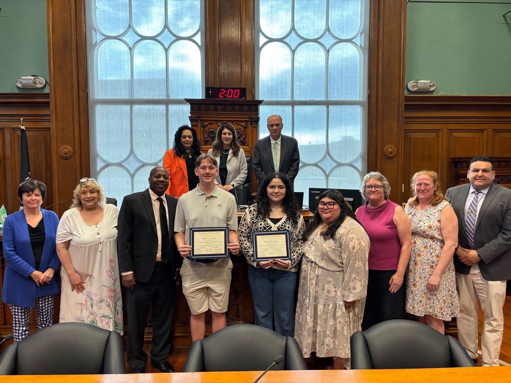 The School Committee recognized graduating seniors Maryjane Bitar of Worcester Tech and Thomas Sutton of Burncoat for serving as student representatives on the School Committee. 

Sutton will be attending St. Anselm College and Bitar will be attending University of Connecticut