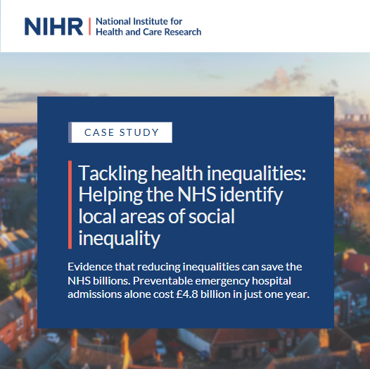 Health inequalities have real consequences. People in the poorest areas of England are 2.5 times more likely to end up in hospital with preventable conditions, costing the NHS nearly £5 billion a year.

Funded by the NIHR, Richard Cookson, Professor of Health Economics
