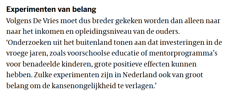 CasperHuls's tweet image. Interessant promotieonderzoek naar kansen(on)gelijkheid. Wat betreft onderwijs ook een stuk betere suggesties dan het continue geneuzel over vroege versus late 'selectie'. volkskrant.nl/economie/vu-ec…