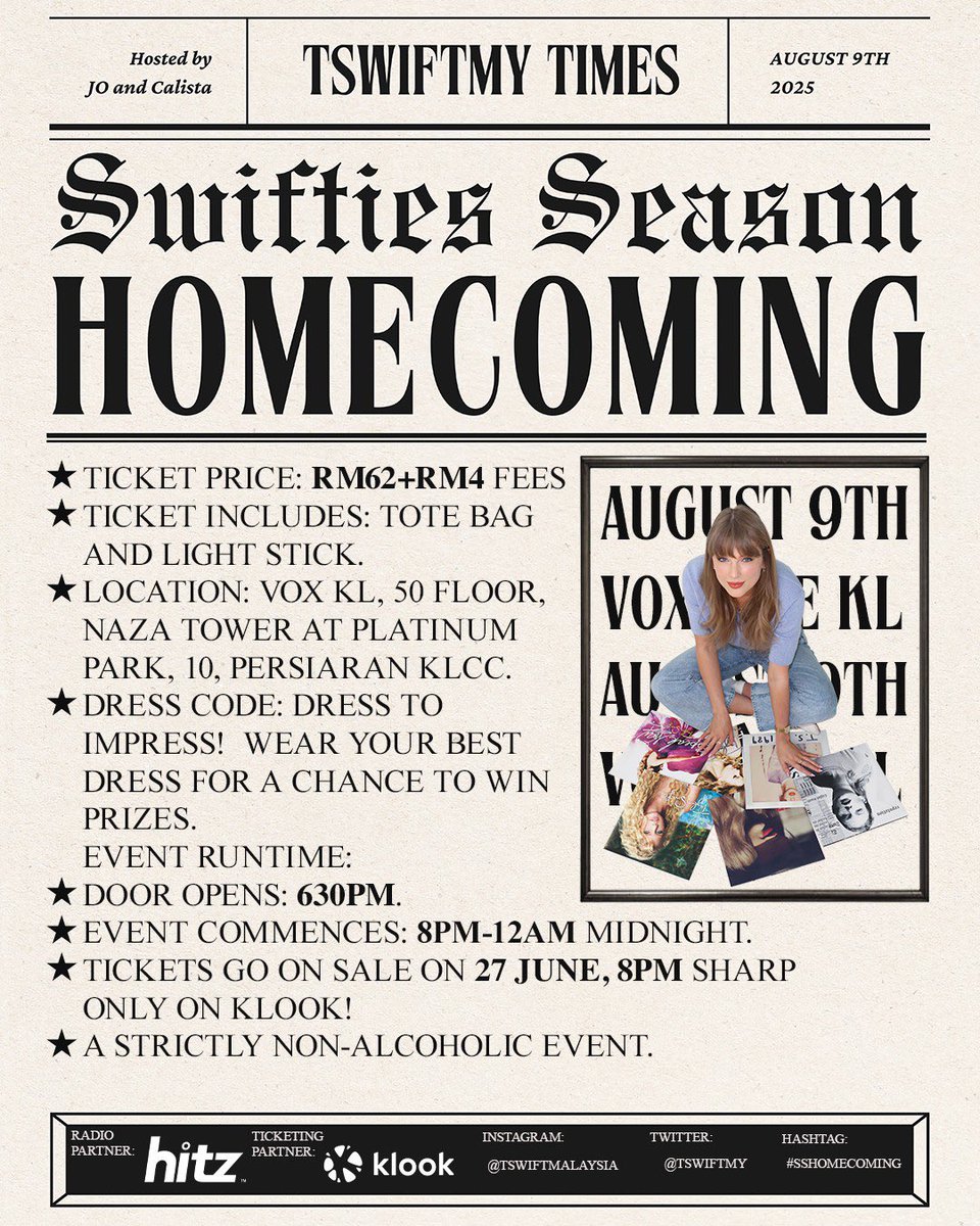 Swifties, are you.. Ready For It?

It’s been a year, so get ready for what could be the only Swifties Season of 2025, this 9th August, at a brand new venue. Tickets go on sale 27th June, at 8pm. #SShomecoming #swiftiesSeason