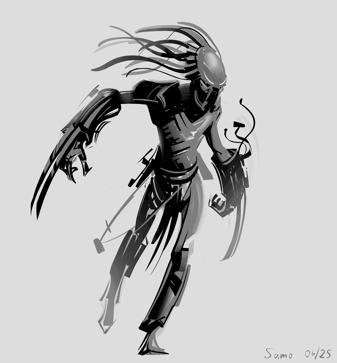SamoArt94's tweet image. Changing it up with a little bit of soft transitions, as opposed to all hard brushes!
#predator #fanart #yautja #scifi