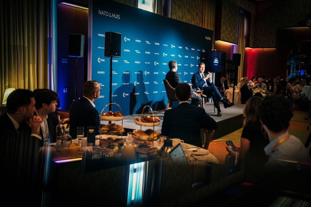 LivePOLITICO's tweet image. A strong start to #POLITICONATO at #NATOSummit2025 this morning with a packed breakfast and sharp discussion on global security and transatlantic priorities.
Thanks to our partner @McKinsey for making this conversation possible.