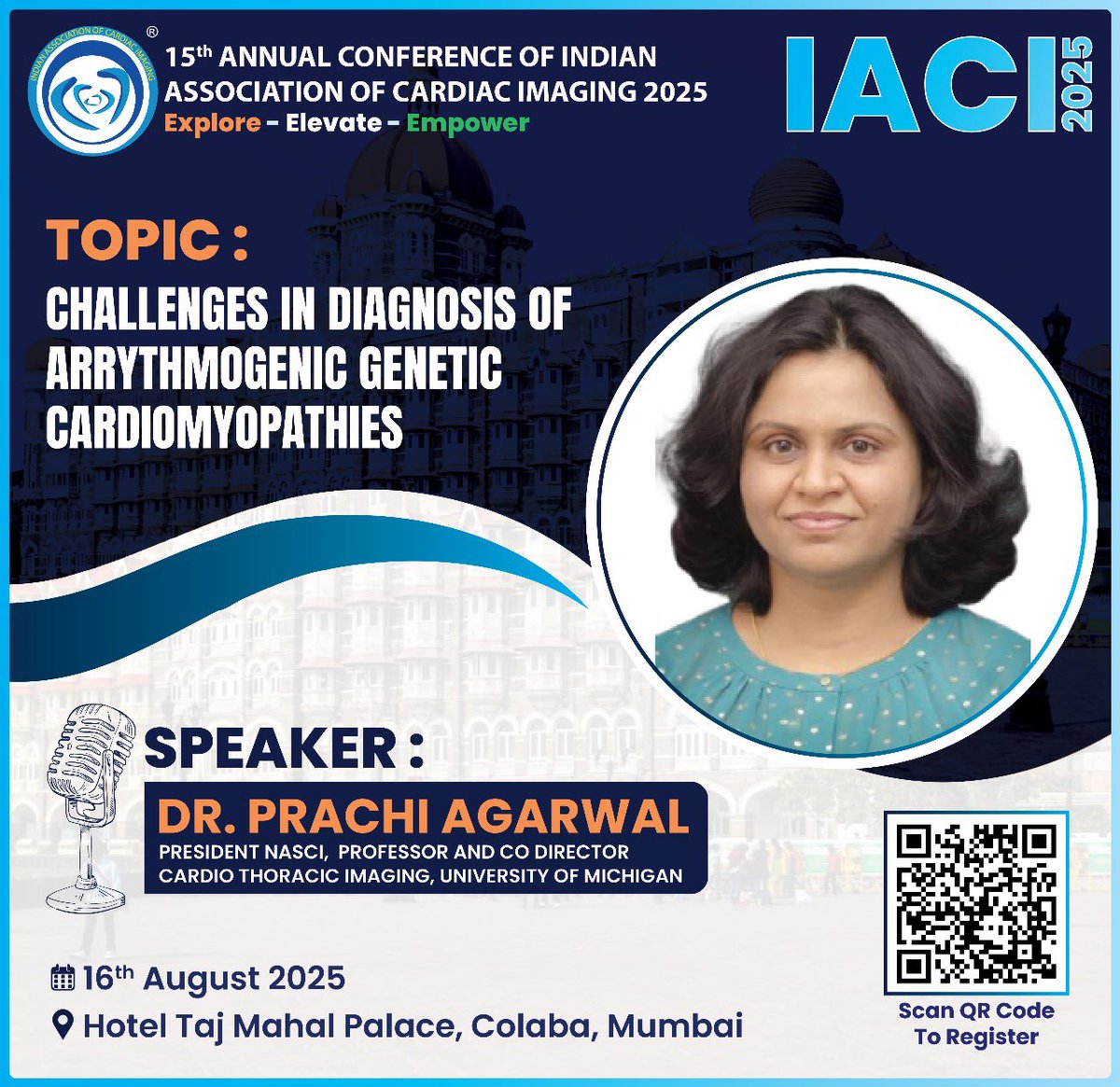 Indian Association of Cardiac Imaging – Annual Meeting 2025
🗓️ August 16th &amp; 17th | 
📍 The Taj Mahal Palace, Mumbai, Registration link: registration.iaciind.org
✨ Where Science Meets Elegance ✨