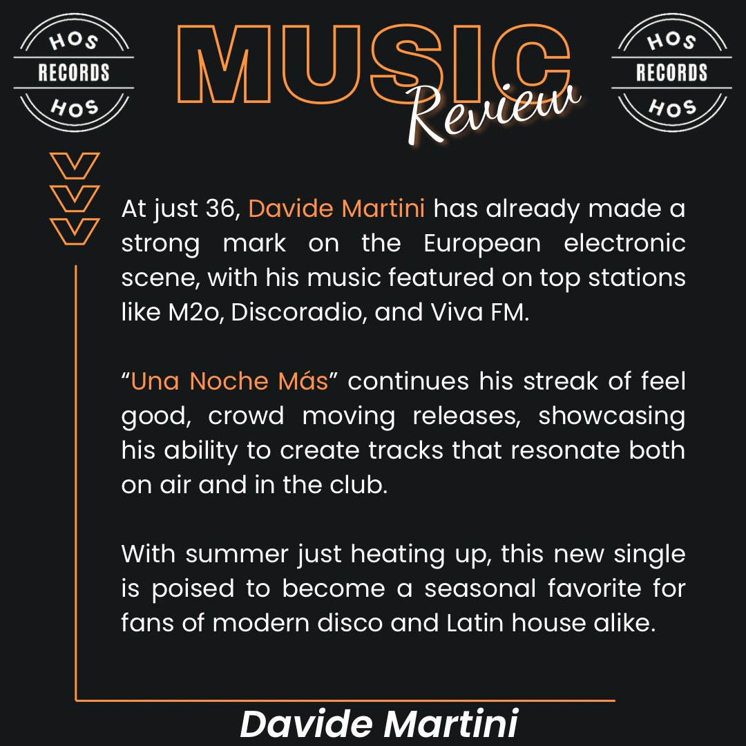 🚨Discover : @davidemartinimusic 
👉New release Out Now !

✅ Spotify : open.spotify.com/artist/1nZKSSq…
✅ Youtube : youtube.com/@davidemartini…
 
🚨Submit your music and EPK to us for a review (DM us)
sociatap.com/hosrecords/

#housemusic