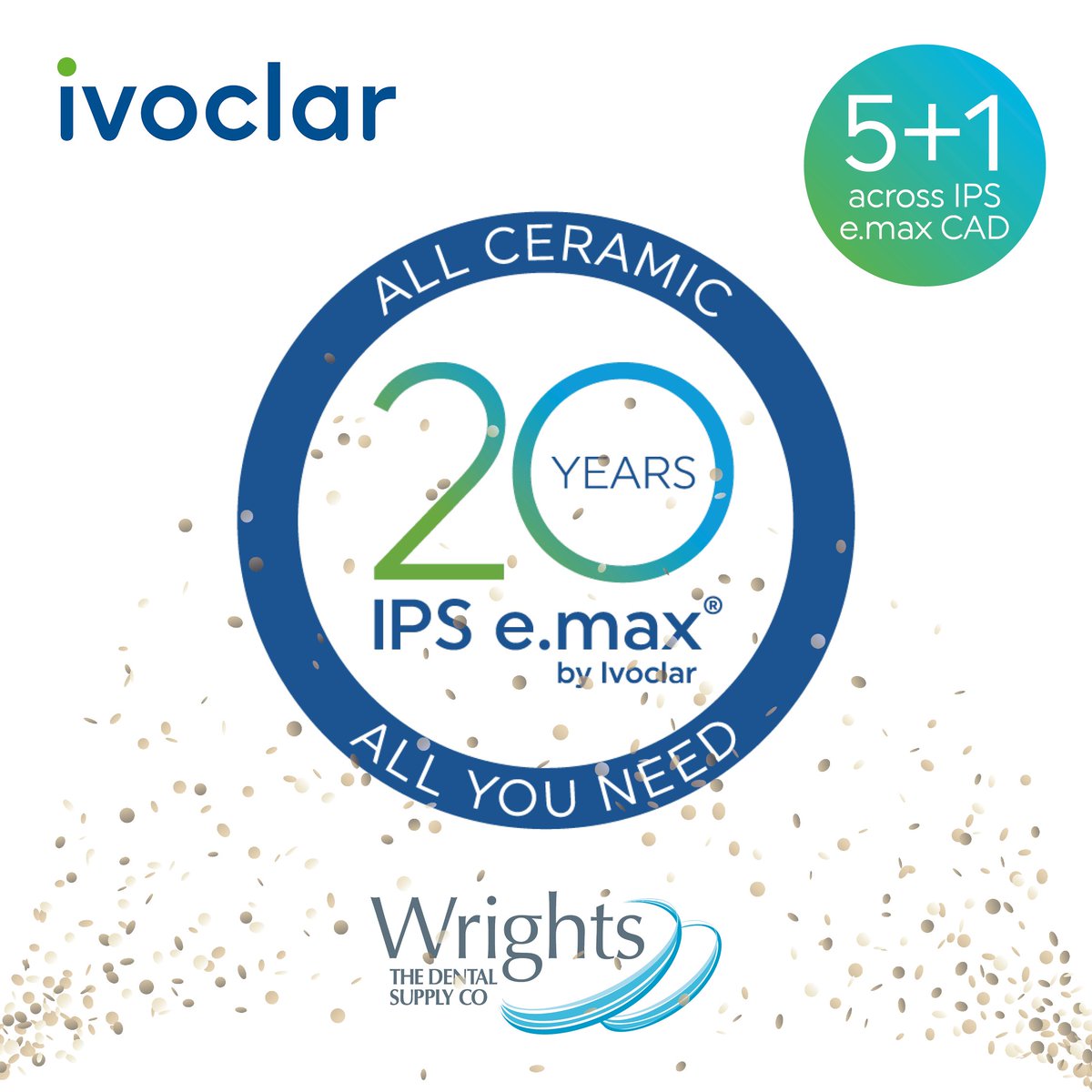 WrightsDental's tweet image. 🥳Celebrate 20 years of Ivoclar's IPS e.max with our Special Offer

Buy 5 Get 1 FREE on IPS e.max CAD!

🔹Suitable for the efficient fabrication of full-contour restorations
🔹Versatile cementation options
🔹High esthetics

Browse Offers: wrightdental.co/4jQZ1OE

@ivoclar #emax20