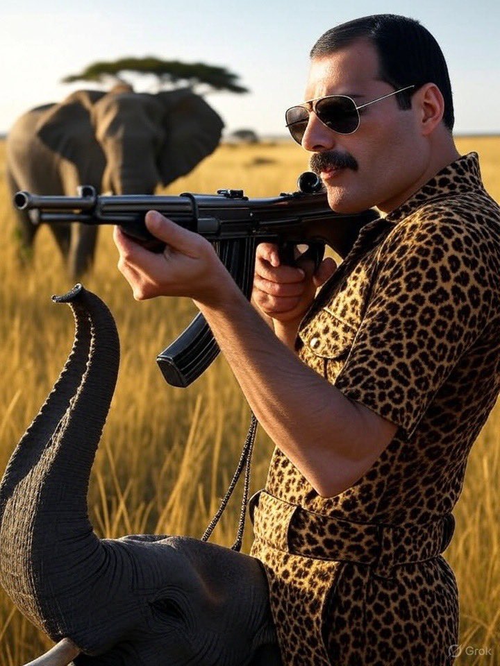 OwenBenjamin's tweet image. This is going to be a very hard image for Candace Owens to see but apparently it’s not AI. It’s been alleged that Ian Carrol has killed many of Candace Owens friends when he was on safari. E-boy the elephant, Tyrone the tiger and ray ray the rhino were many of Candace’s closest…