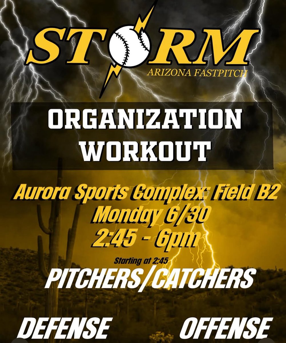 Addison Radosevich (@addisonrad08) on Twitter photo Excited to attend the <a href="/AZStormFastptch/">Arizona Storm Fastpitch</a> Organization Workout 6/30 in Aurora, Colorado. Come swing by Field B2 2:45 pm - 6pm and watch all the talented girls playing for Storm! I’ll be wearing a #8 gray jersey
Aurora Sports Complex- Pod B Field 2
19300 E Colfax Ave
Aurora CO 80011 Excited to attend the <a href="/AZStormFastptch/">Arizona Storm Fastpitch</a> Organization Workout 6/30 in Aurora, Colorado. Come swing by Field B2 2:45 pm - 6pm and watch all the talented girls playing for Storm! I’ll be wearing a #8 gray jersey
Aurora Sports Complex- Pod B Field 2
19300 E Colfax Ave
Aurora CO 80011