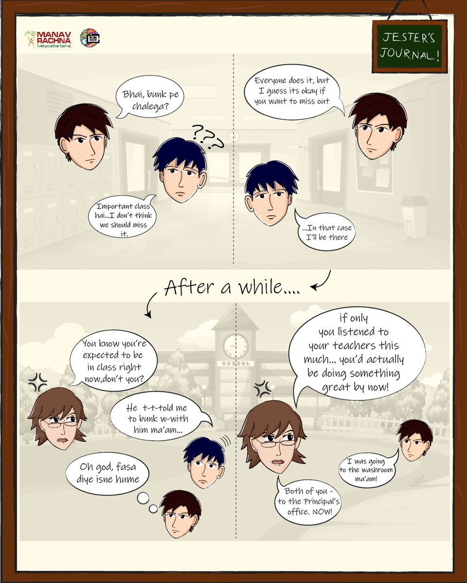 MediaShala_'s tweet image. Latest Edition of Jester Journal 
Think twice , choose wisely - because not all choices end well
#MediaShalaInspired #UCreate #CreatorsUnite #ManavRachna #MediashalaAtMris #InspireToCreate #DesignVerse #OneTeamOneDream #EmpowerEducateEngage #LeadersOfTomorrow
#ImaginationShala