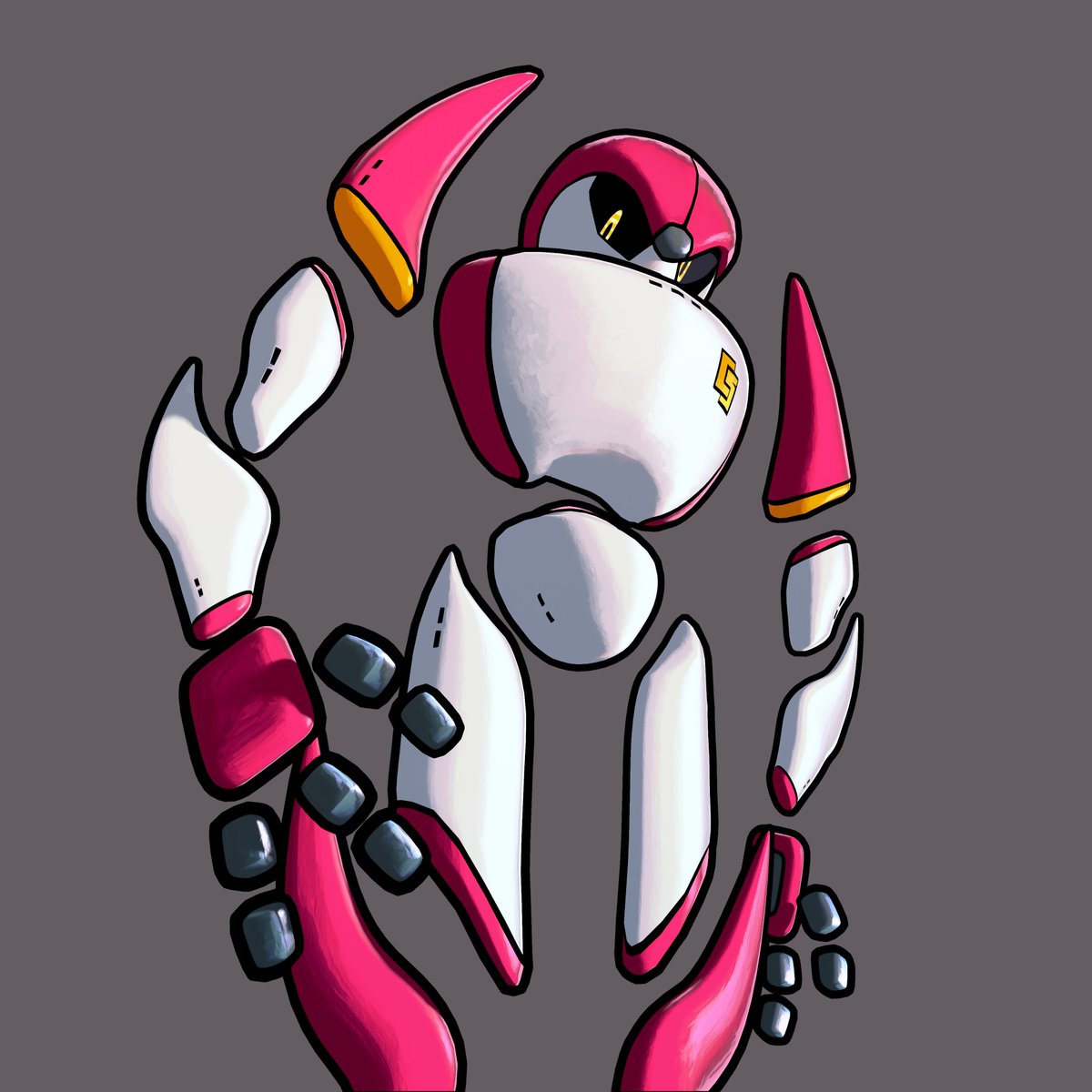 existingdebeing's tweet image. Modeled this robot OC of mine, and I really like how the stylized shaders and outlines turned out