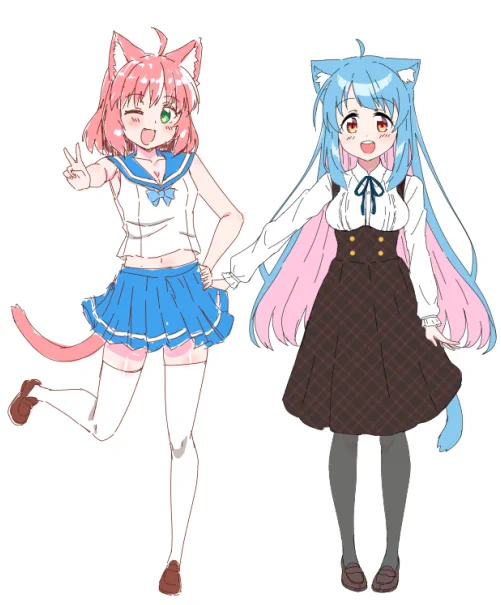 昔作ったうちのこ絵を描き直してた ちょっとまえに作ったうちのこと並べてみたけど等身が合わないので調整しなきゃ