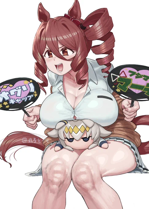 オグリとマーチを応援するノルン