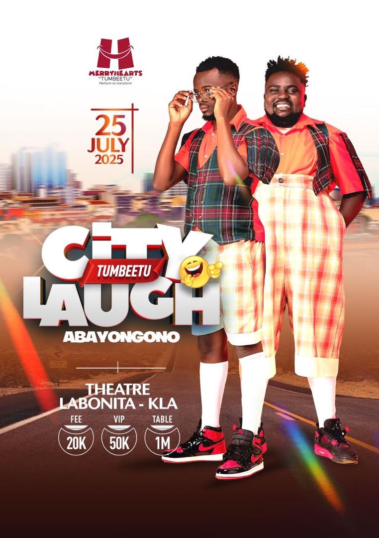 Laughter therapy incoming! 😂
 City Laugh Tumbeetu is on 25 July 2025 at Theatre Labonita - KLA
🎟️ Fee: 20K | VIP: 50K | Table: 1M
Grab your tickets now 👉🏽 Link in bio

#CityLaughTumbeetu #QuicketUg