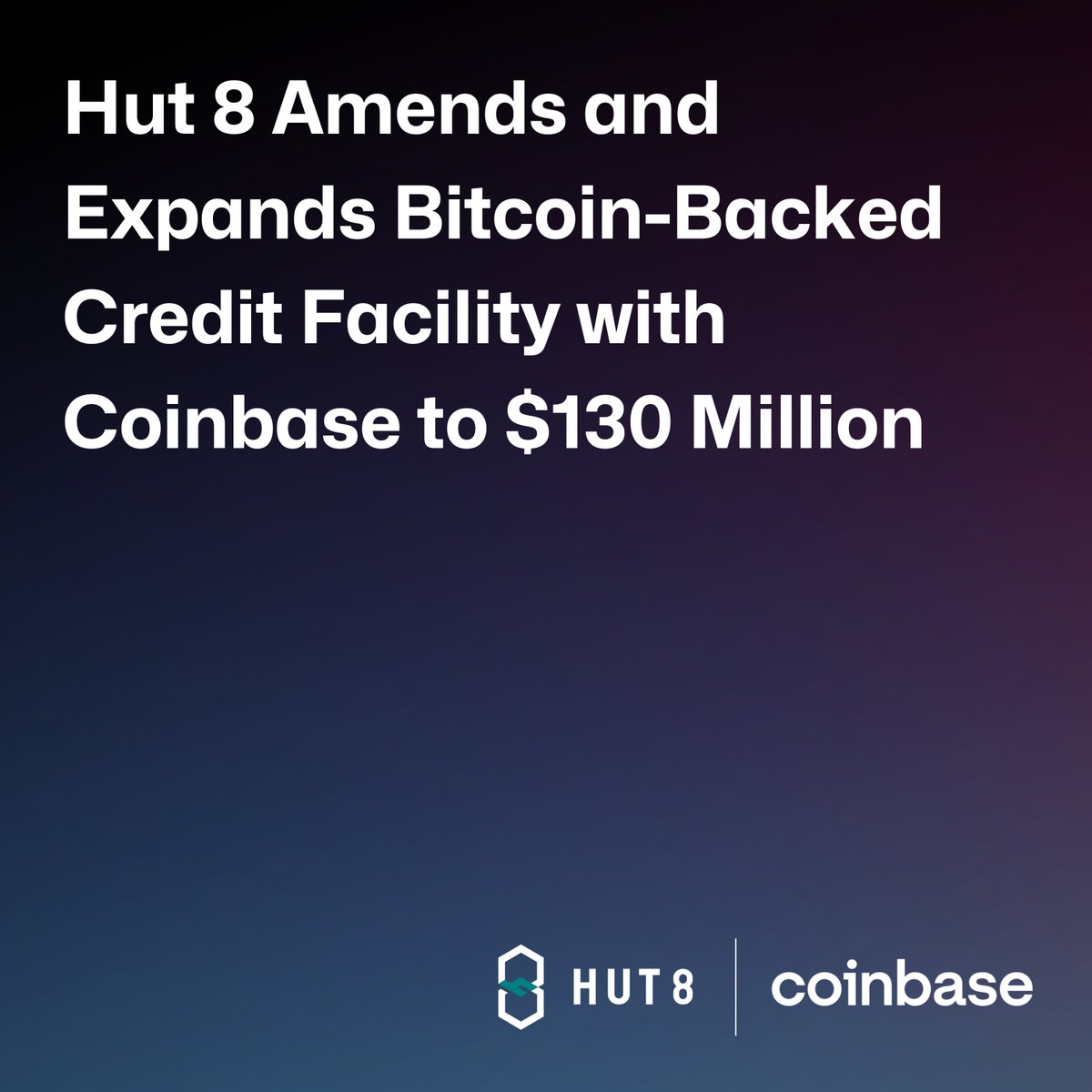 Today we announced an amended and expanded Bitcoin-backed credit facility  with @coinbase, adding $65 million in incremental, non-dilutive capital  that positions us to deploy capital against near-term opportunities  advancing through our growth