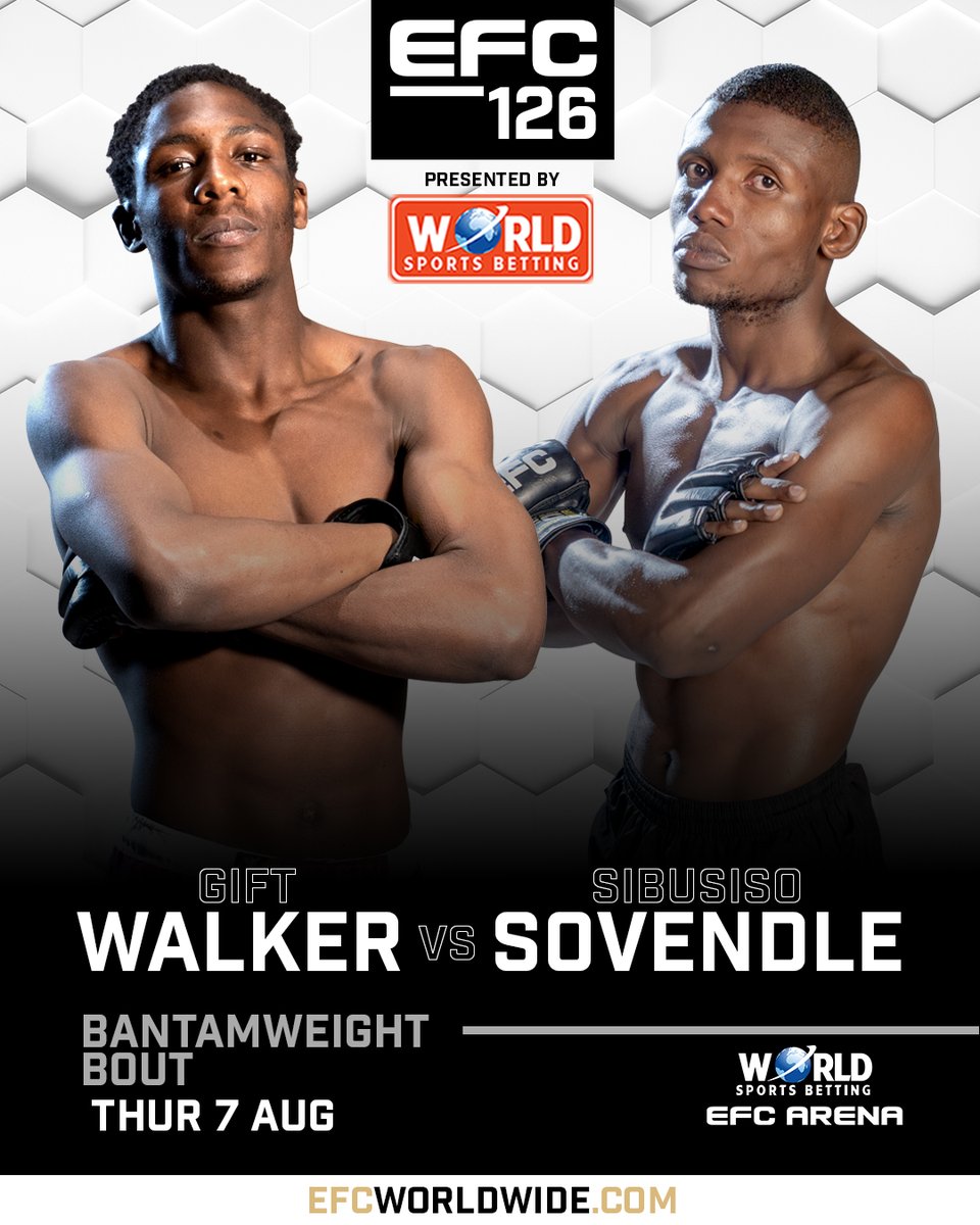 The stage is already being set for #EFC126 👀

Gift Walker VS Sibusiso Sovendle confirmed for an August showdown!