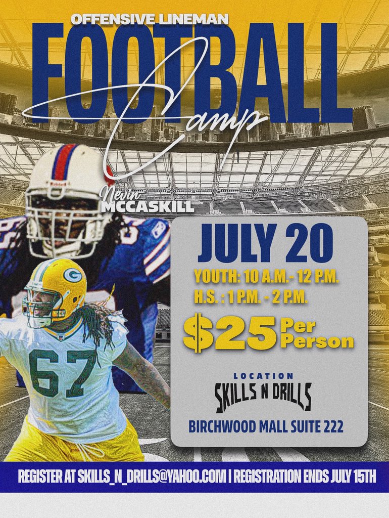 Pull up get coached up at Skills N Drills  July 20th !!! Olineman only