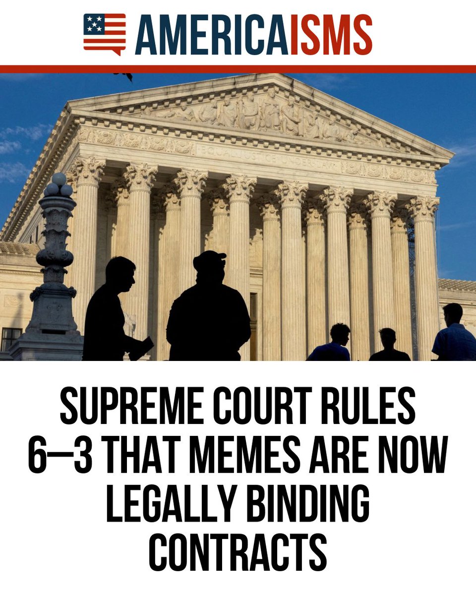“If you screenshot it, you signed it,” writes Justice Kavanaugh in majority opinion written entirely in Comic Sans. americaisms.com/supreme-court-…