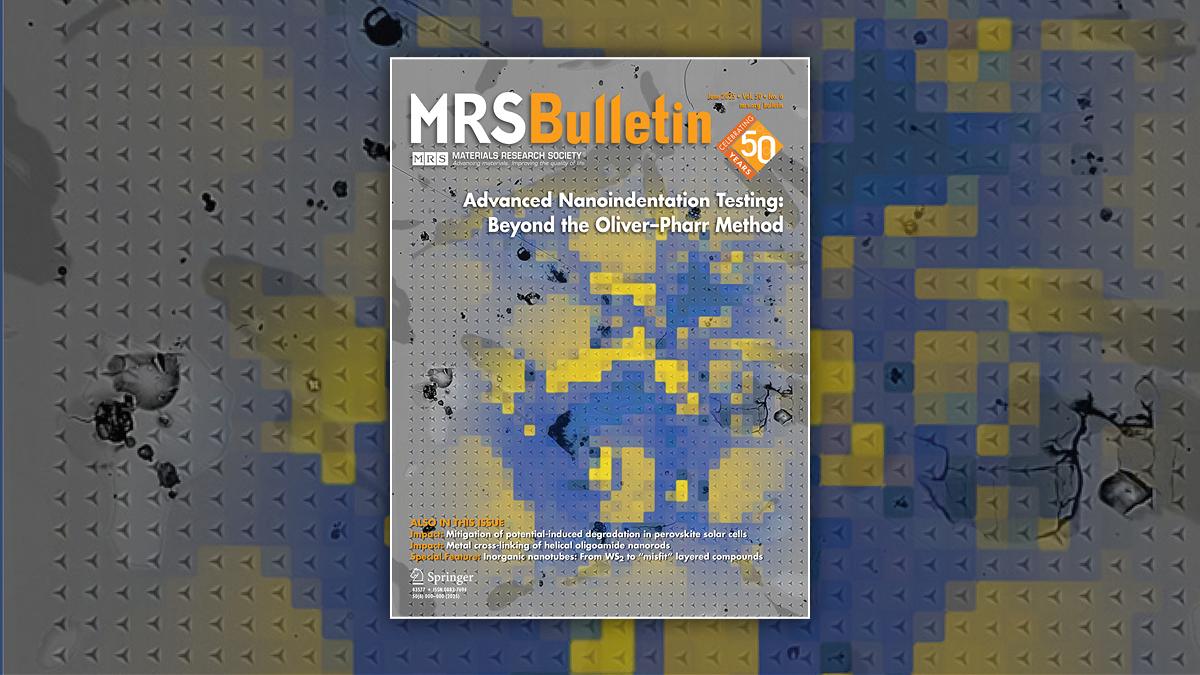 𝙉𝙚𝙬 𝙛𝙧𝙤𝙢 @𝙈𝙍𝙎𝘽𝙪𝙡𝙡𝙚𝙩𝙞𝙣! The June issue covers Advanced #Nanoindentation Testing: Beyond the Oliver-Pharr Method. The introduction by guest editors Verena Maier-Kiener and Sandra Korte-Kerzel is free to read.

loom.ly/-iibVeQ