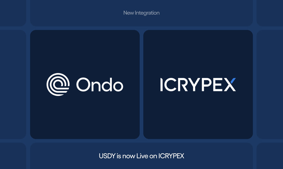 USDY is now available on <a href="/IcrypexGlobal/">ICRYPEX Global</a>—a prominent digital asset platform.

ICRYPEX’s users can now gain exposure to daily yield collateralized by US Treasuries, furthering Ondo Finance’s mission to make institutional-grade financial products and services available to everyone.
