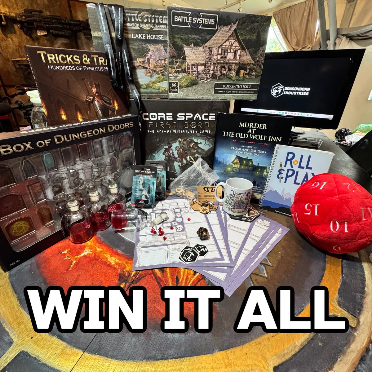 dragonbornbard's tweet photo. WIN IT ALL! 
You can win it all by heading in over to our 1k Subscriber #giveaway video on our channel home page. 

https://t.co/aWZ7SP5cV8

#dice #dicebag #dicetower #boardgames #terrain #wargaming #dnd #dungeonsanddragons #giveaway #books #resinart #battlemats #40k https://t.co/WgKNfXSOwJ
