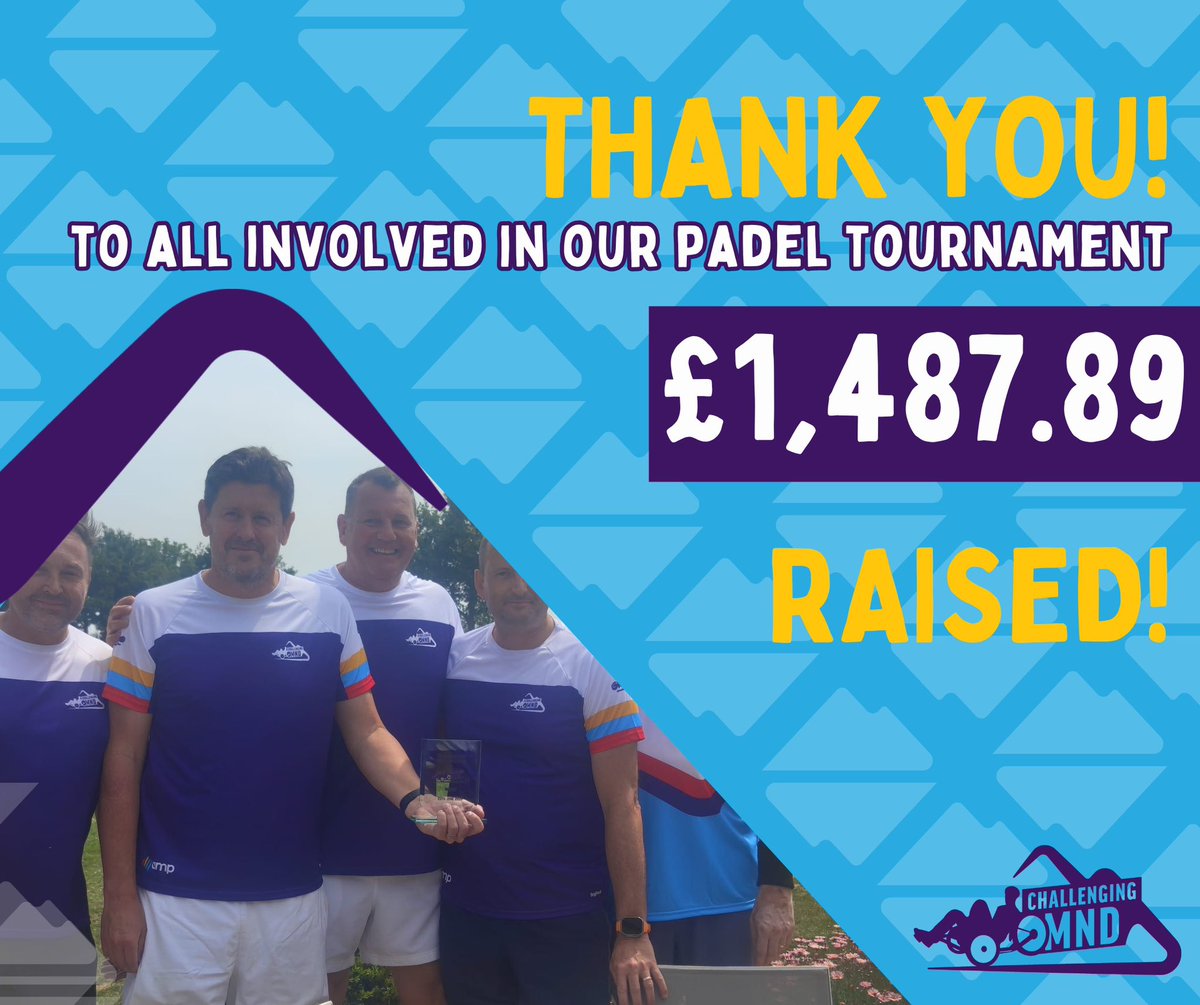 challengingmnd's tweet image. We’re thrilled to share that our first ever #Padel Tournament was a fantastic success — Together, we raised an incredible £1,467.89 for our cause! Every penny will go toward making a real difference, and we couldn’t be more grateful.
We can’t wait for the next one!
#MND #ThankYou