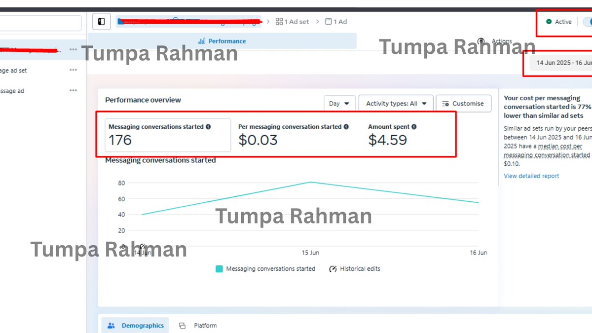 adexperttumpa's tweet photo. Massage Campaign Results🔥

#DigitalMarketingWithTumpa #SocialMediaExpert #FacebookAds #GoogleAds #YouTubeMarketing #OnlineBusinessGrowth #MarketingStrategy #MetaBusinessManager #InstagramGrowth #DigitalSolutions #GrowYourBrand #OnlineMarketing #TumpaRahmanMarketing https://t.co/LnkLnZ51nm