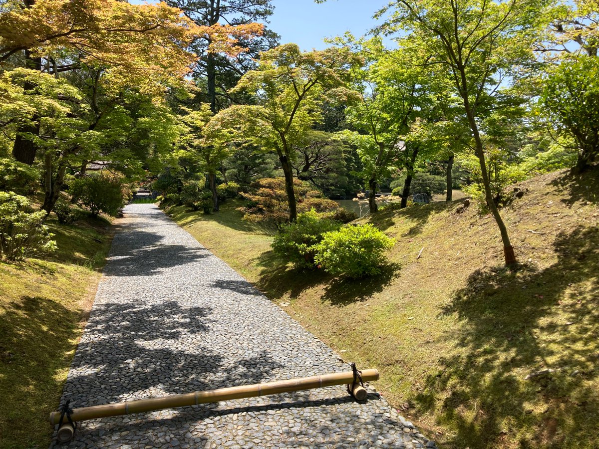 sousyuusai_ar's tweet image. 桂離宮外苑にある敷石のあられこぼしは雨の後に天皇の輿を担ぐ人々の草履に泥土がつかないよう工夫した技法。細かいところまで気にかけている所に古の叡智を感じる。