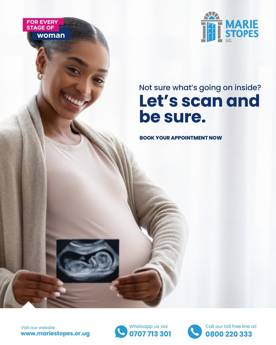 Curious about what's happening within?🤔

Don't wonder, know for sure. Marie Stopes Uganda offers professional scanning services to give you clarity and confidence.

Book your appointment today!
🌐 mariestopes.or.ug/book-an-appoin……
💬 WhatsApp: 0707 713 301 
📞 Call: 0800 220 333