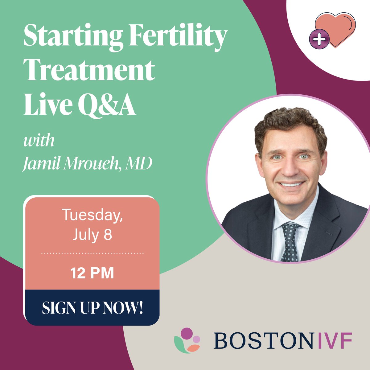 📅 Join us Tuesday, July 8th at 12 PM for a Live Q&amp;A on Starting Fertility Treatment with our fertility doctor, Jamil Mroueh, MD!

Ask your fertility questions, get answers! 🌟

Save your spot today at: