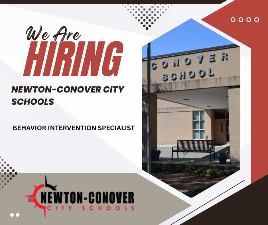 Newton-Conover City Schools is seeking a Behavior Intervention Specialist for the District.

To Apply:  newtonconover.schoolspring.com/?jobid=5250763
