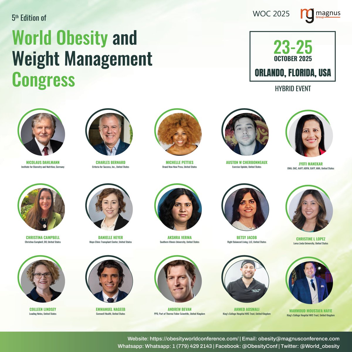 OBESITY WORLD CONFERENCE (@world_obesity) on Twitter photo 🌍 Voices Shaping the Future of #Obesity Treatment
🎤 Meet Top Experts Presenting at <a href="/world_obesity/">OBESITY WORLD CONFERENCE</a>
📅 October 23–25 | 📍 Orlando + Virtual Access
🌟Be part of the movement: obesityworldconference.com/register
📱 WhatsApp: +1 779-429-2143 🌍 Voices Shaping the Future of #Obesity Treatment
🎤 Meet Top Experts Presenting at <a href="/world_obesity/">OBESITY WORLD CONFERENCE</a>
📅 October 23–25 | 📍 Orlando + Virtual Access
🌟Be part of the movement: obesityworldconference.com/register
📱 WhatsApp: +1 779-429-2143