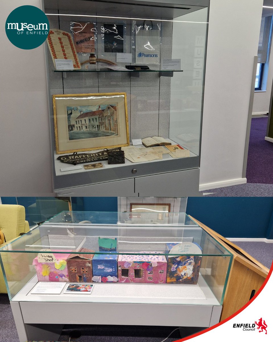 In Nov 2024, local artist Harriett Meynell led a school workshop to create a re-imagined high street.

Come to <a href="/enfieldlibrary/">Enfield Libraries</a> #EdmontonGreen to see a few of these creations &amp; some shop related objects!

Find out more: bit.ly/40dxv6T

#museums #enfield <a href="/EnjoyEnfield/">Enjoy Enfield</a>