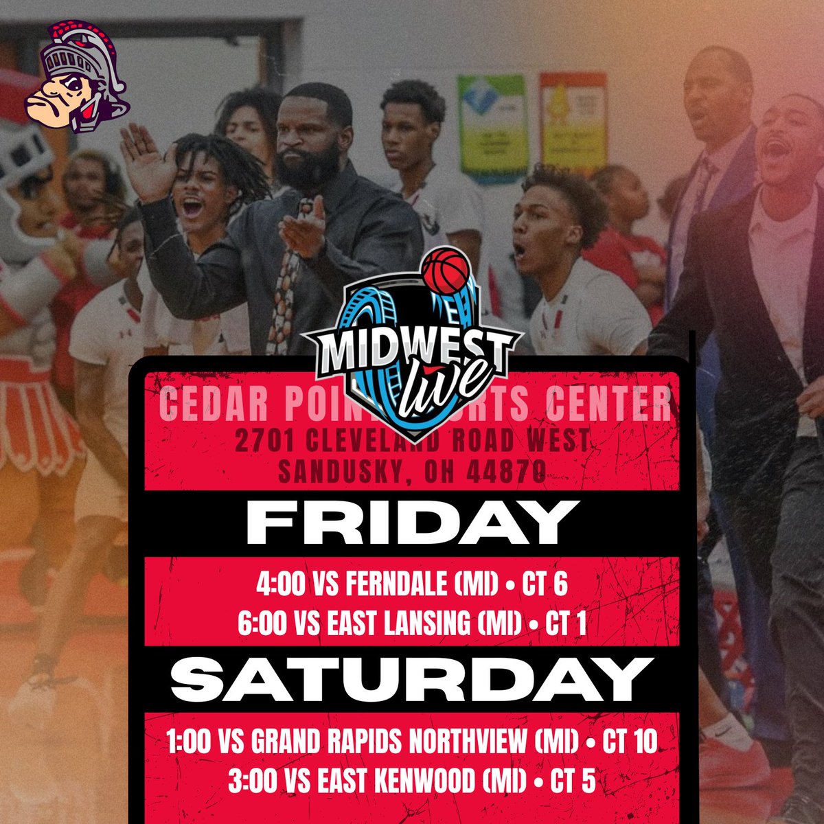 COLLEGE 🏀 COACHES:

Here’s our schedule at Midwest Live this Friday &amp; Saturday. #SpartanBasketball