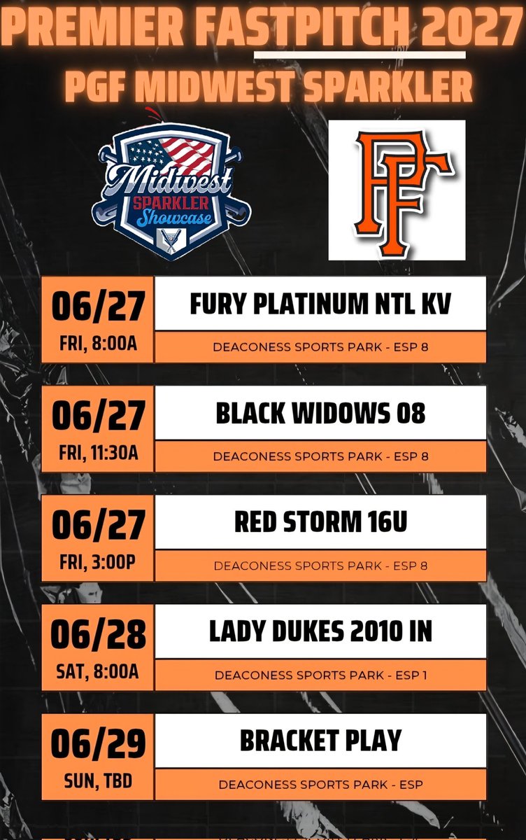 PFN2027 will be at the PGF Midwest Sparkler Showcase this weekend in Evansville, IN.  Come check out these 2027s at Deaconess Sports Park