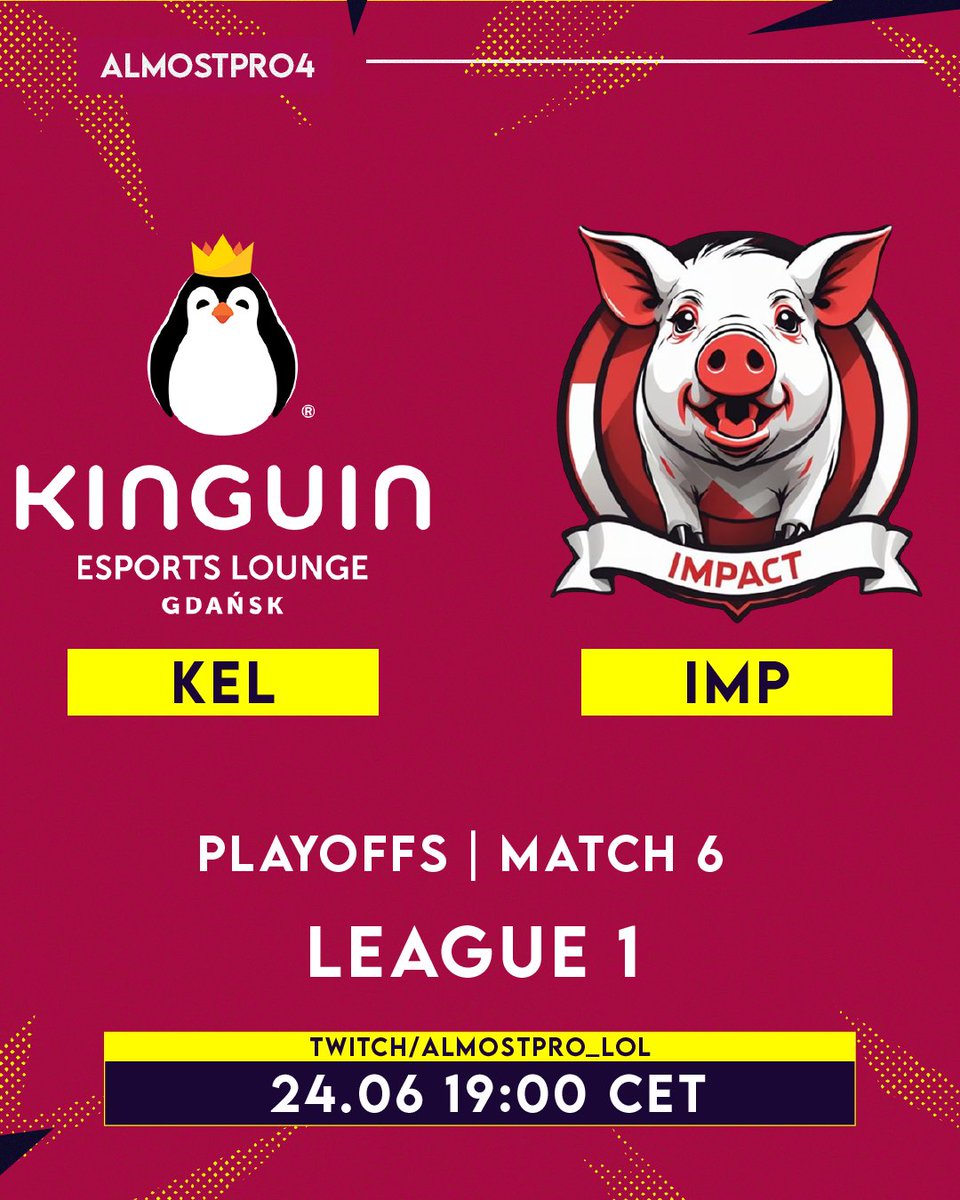 ALMOST PRO (@almostpro_lol) on Twitter photo 🔥 O TO CZAS NA MECZ O PRZETRWANIE W LOSERS BRACKECIE! 🔥
Już dziś o godzinie 19:00 będziecie mogli obejrzeć ponowne spotkanie tych dwóch drużyn!
<a href="/COCKPIT_LOL/">KEL TEAM</a> jako faworyt grupy B w pierwszym spotkaniu odnieśli porażkę 1:2 na drużynę skazywaną z góry na porażkę - IMPACT
Czy 🔥 O TO CZAS NA MECZ O PRZETRWANIE W LOSERS BRACKECIE! 🔥
Już dziś o godzinie 19:00 będziecie mogli obejrzeć ponowne spotkanie tych dwóch drużyn!
<a href="/COCKPIT_LOL/">KEL TEAM</a> jako faworyt grupy B w pierwszym spotkaniu odnieśli porażkę 1:2 na drużynę skazywaną z góry na porażkę - IMPACT
Czy