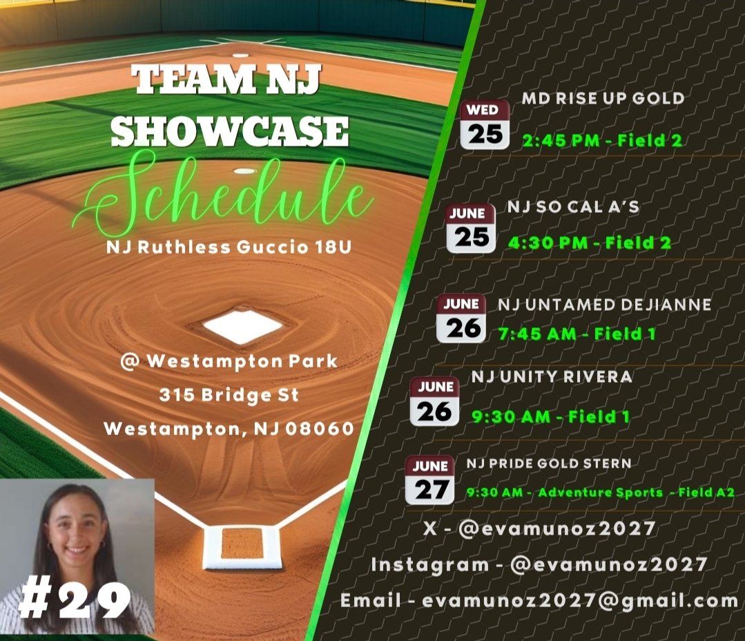 Taking the 25th to celebrate <a href="/felixmunoz_2025/">Felix Munoz 2025</a>🎓, but will be back with my team the 26th!
<a href="/ExtraInningSB/">EXTRA INNING SOFTBALL</a> <a href="/SoftballDown/">Down South Softball</a> <a href="/CoastRecruitsSB/">Coast Recruits 🥎</a> <a href="/TopPreps/">SPORTS NEWS, VIDEOS, GRAPHICS, EXPOSURE & MORE</a> <a href="/fastpitchwatch/">Fastpitch Watch</a> <a href="/playsbigger/">PLAYS BIGGER</a> <a href="/SportPrepX/">SportPrepX</a> <a href="/gatorjack72/">Girls In The Game</a> <a href="/AppStorms48176/">Time To Grind</a> <a href="/UncommittedStud/">Uncommitted Studs</a> <a href="/IMPACT_TITLEIX/">IMPACT Performance Apparel</a> <a href="/SportsXFilm/">SportsXFilm</a> <a href="/TOP_D1RECRUITS/">Softball Top Preps Retweet</a>