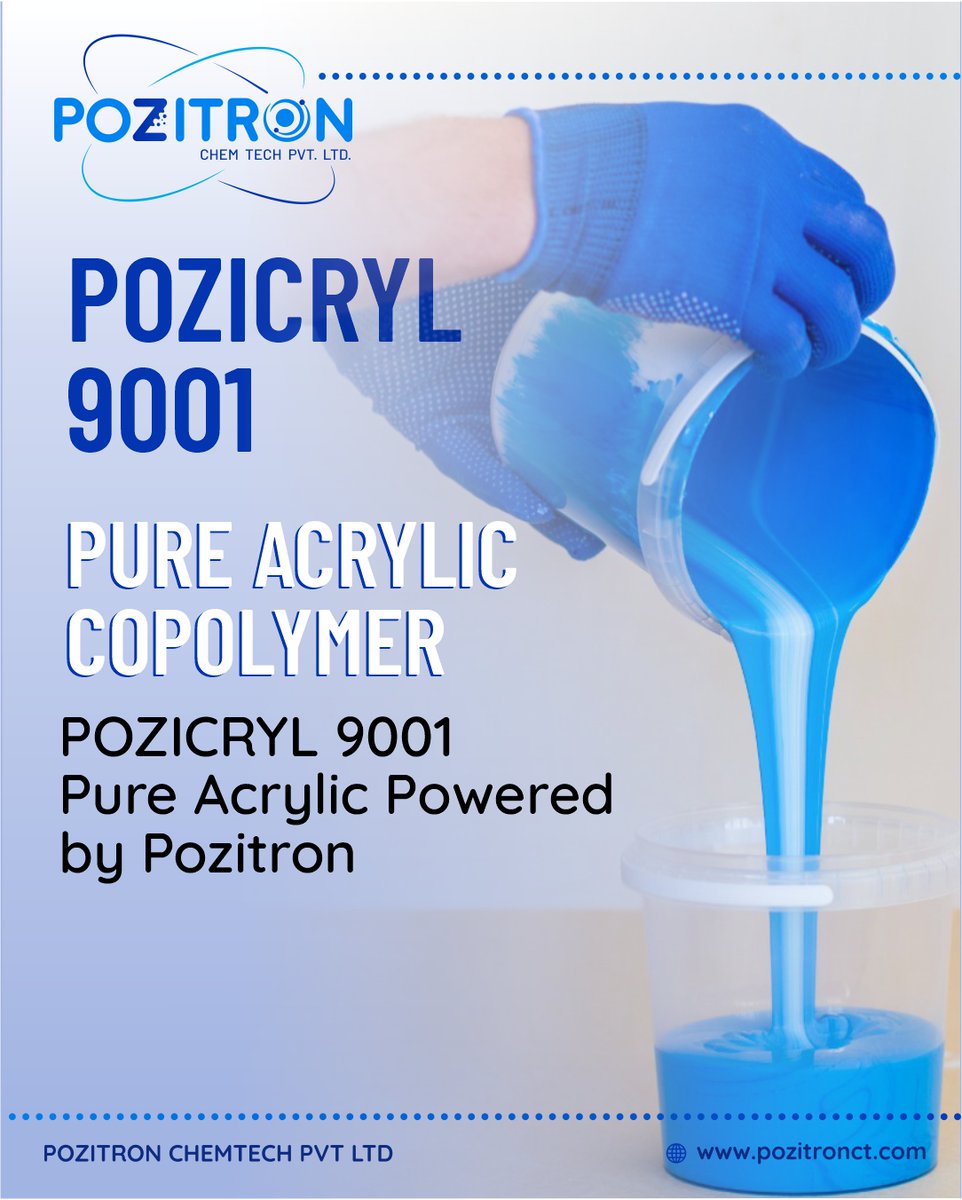 PozitronChem's tweet image. POZICRYL 9001 offers unmatched clarity and water resistance. Discover how our Pure Acrylic Copolymer sets new standards in surface coatings. #POZICRYL9001 #PureAcrylic #SurfaceCoatings #PozitronChemtech #PozitronTechnology #PozitronInnovation #SmartChemicalSolutions