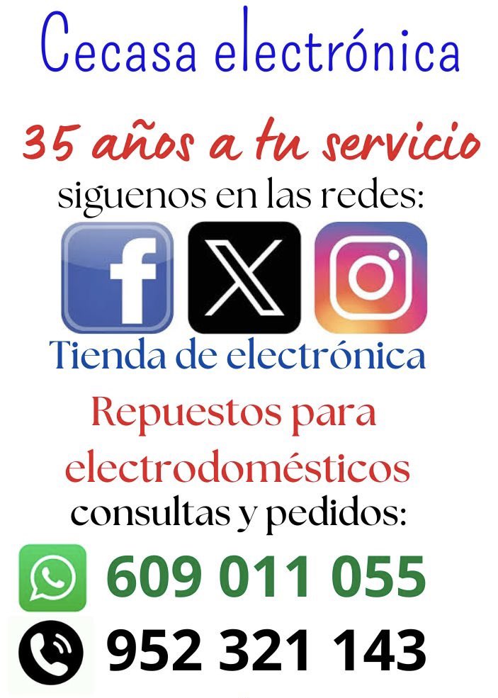 Te lo ponemos fácil ! Pedidos y consultas por 
📲 whatsapp 609011055  
 
😀 Tienda física en Málaga, Avda de Velázquez 18, Bda El Torcal 
📦Envíos a domicilio