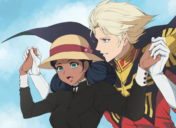 #ジークアクス最終回予想 シャアがこっちのララァを迎えに行ってくれると良いなぁ……という願望と、 ちょっと関係無いですが、いつかキムタクさんがシャアを演じてくれないかなぁ……という願望を込めて描きました。 さあ、最終回です。ホントにどうなるんだろう… #ジークアクス