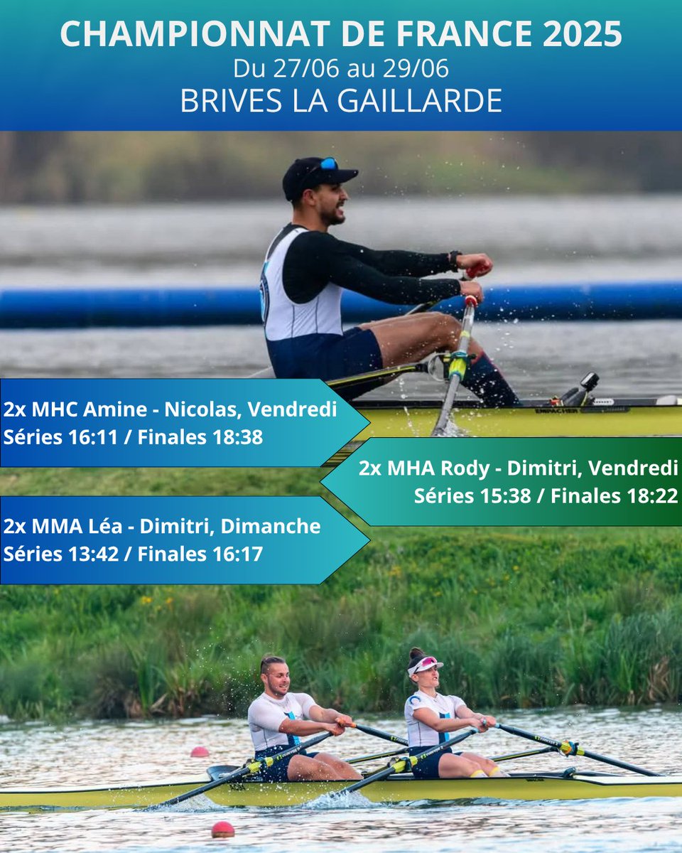 94Aviron's tweet photo. Ce weekend a lieu le championnat de France Master, 5 rameurs et rameuses du club sont qualifiés, pour suivre les courses : https://t.co/hJOv8LPOmB

Bonne chance à tous ! https://t.co/zkCXHnfQAz